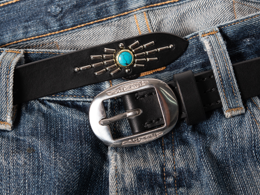 EAGLE & JEWEL STUDDED LONG BELT | BELT | STORE | METAL